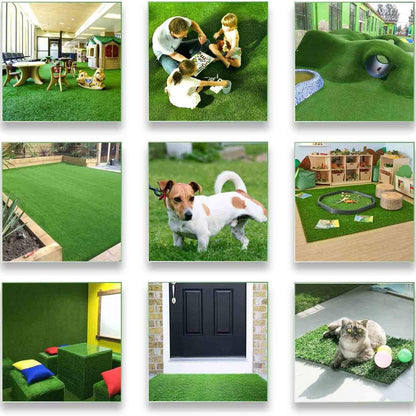 Thick Artificial Grass Turf Lawn Customized Size 6.5 x 10 Feet, 1.38" Indoor Outdoor Garden Lawn Landscape Synthetic Grass Mat Fake Grass Rug