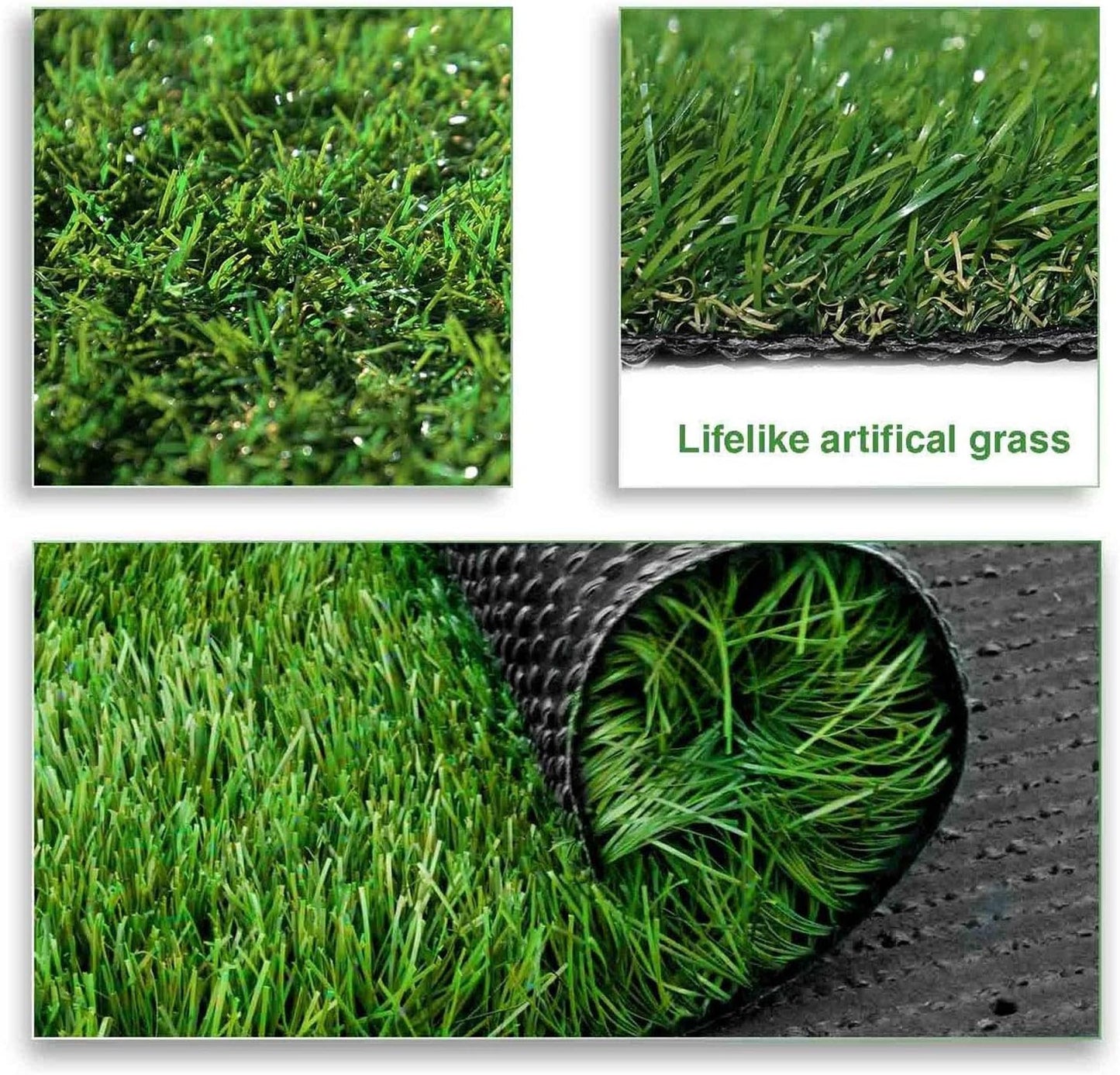 Thick Artificial Grass Turf Lawn Customized Size 6.5 x 10 Feet, 1.38" Indoor Outdoor Garden Lawn Landscape Synthetic Grass Mat Fake Grass Rug