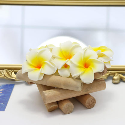 100Pcs Artificial Plumeria Frangipani Flower, Floating Flowers for Pool