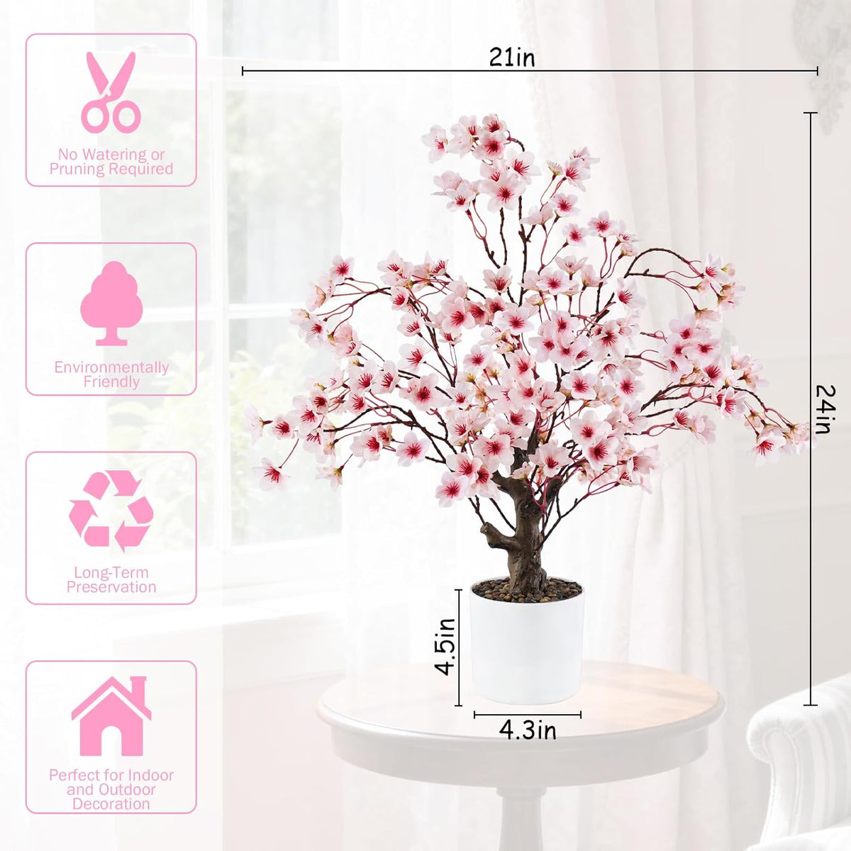Artificial Fall Eucalyptus Tree 2FT, Faux Potted Tree Indoor | Realistic Small Artificial Fall Eucalyptus Tree for Tabletop, Desk, Shelf & Home Decor