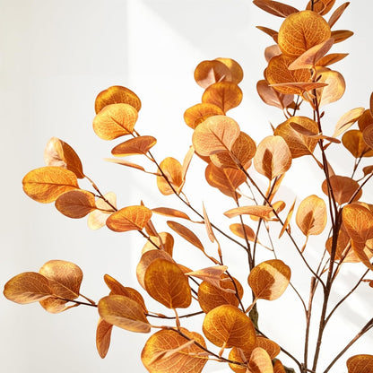 Artificial Fall Eucalyptus Tree 2FT, Faux Potted Tree Indoor | Realistic Small Artificial Fall Eucalyptus Tree for Tabletop, Desk, Shelf & Home Decor