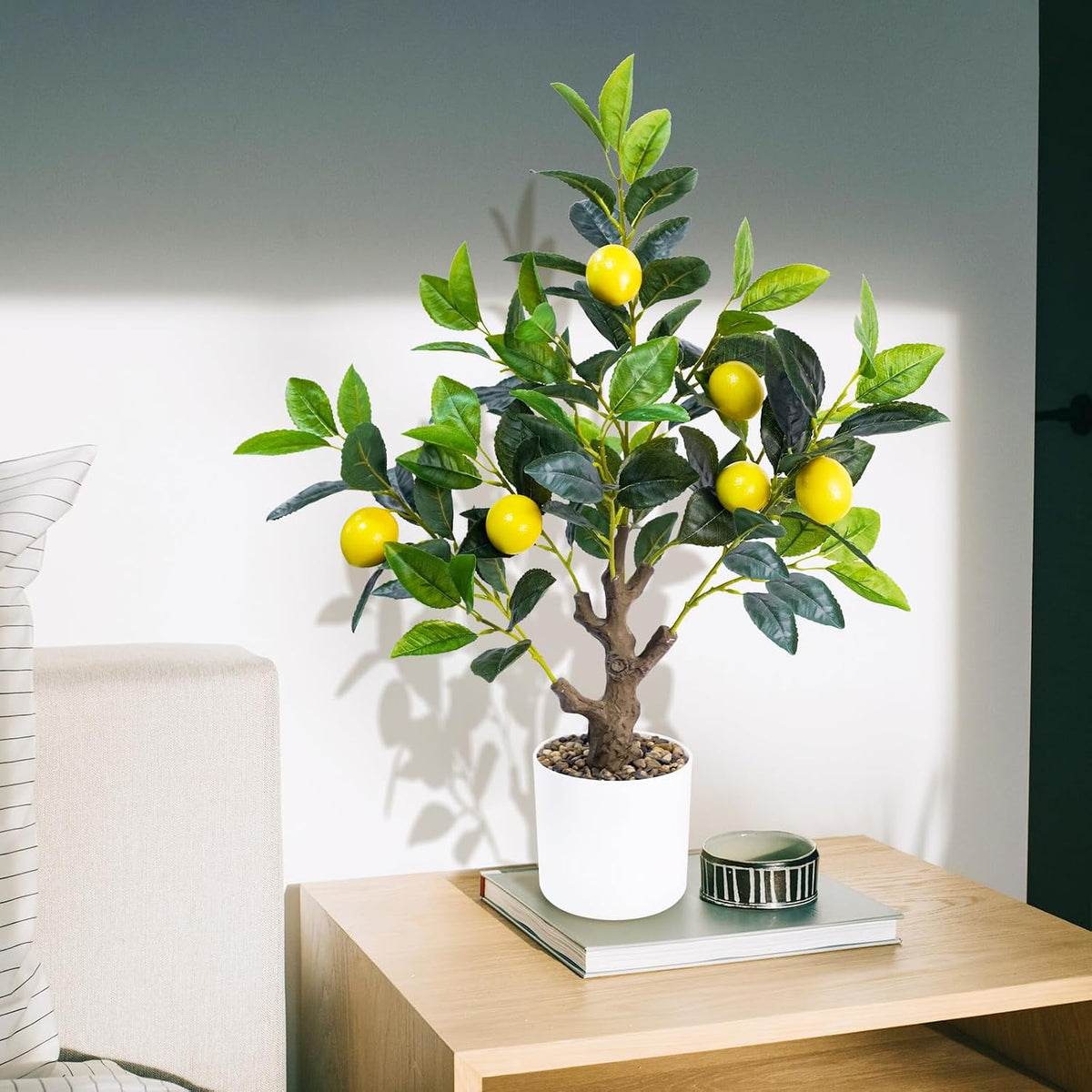 Artificial Fall Eucalyptus Tree 2FT, Faux Potted Tree Indoor | Realistic Small Artificial Fall Eucalyptus Tree for Tabletop, Desk, Shelf & Home Decor
