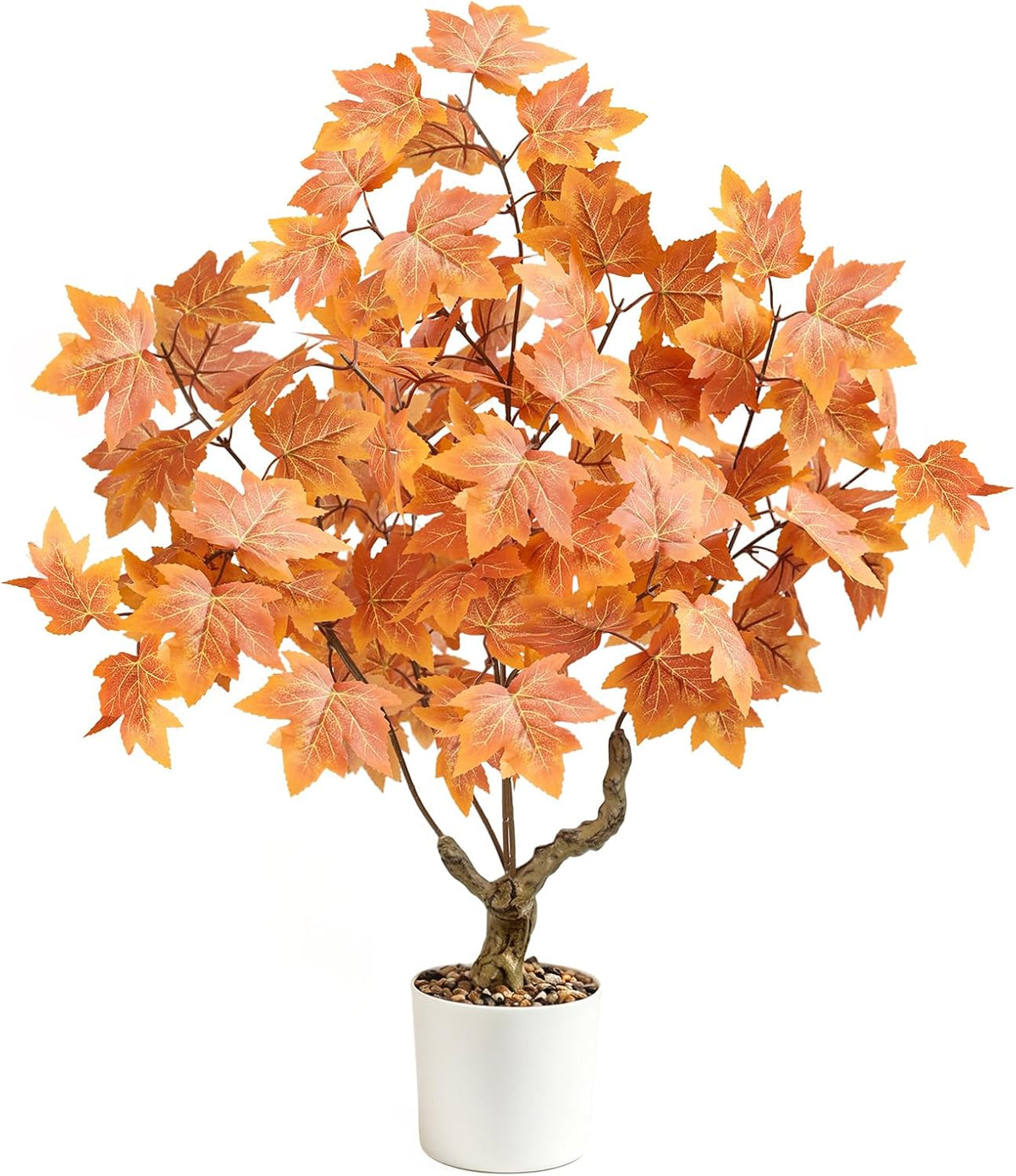 Artificial Fall Eucalyptus Tree 2FT, Faux Potted Tree Indoor | Realistic Small Artificial Fall Eucalyptus Tree for Tabletop, Desk, Shelf & Home Decor