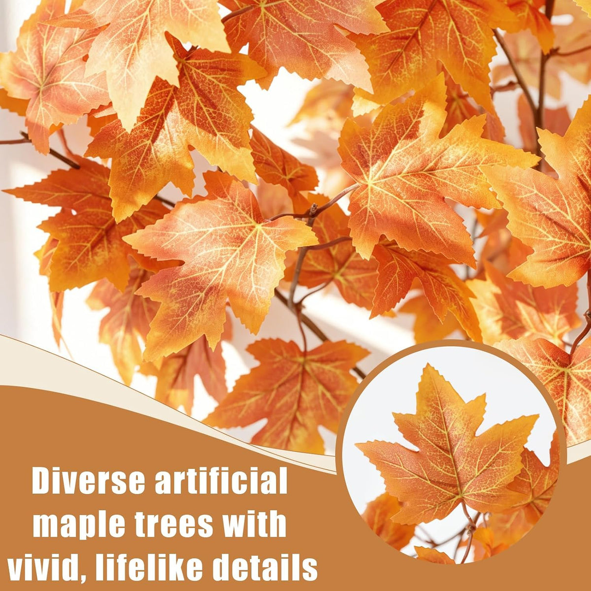 Artificial Fall Eucalyptus Tree 2FT, Faux Potted Tree Indoor | Realistic Small Artificial Fall Eucalyptus Tree for Tabletop, Desk, Shelf & Home Decor