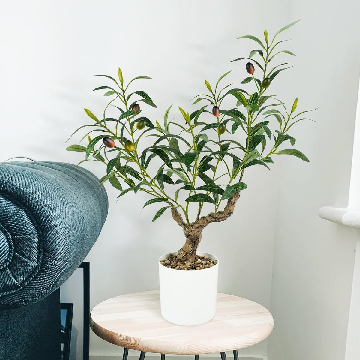 Artificial Fall Eucalyptus Tree 2FT, Faux Potted Tree Indoor | Realistic Small Artificial Fall Eucalyptus Tree for Tabletop, Desk, Shelf & Home Decor