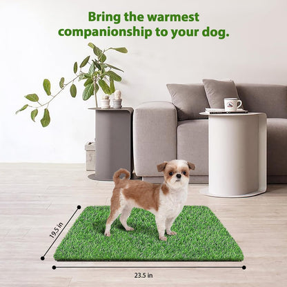 30 x 20 inches 2 Pack Fake Grass Pee for Dogs Artificial Grass Rug Pad for Puppy Potty Washable Grass Mat for Pet Training with Drainage Hole