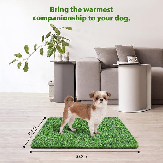 30 x 20 inches 2 Pack Fake Grass Pee for Dogs Artificial Grass Rug Pad for Puppy Potty Washable Grass Mat for Pet Training with Drainage Hole