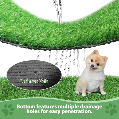 30 x 20 inches 2 Pack Fake Grass Pee for Dogs Artificial Grass Rug Pad for Puppy Potty Washable Grass Mat for Pet Training with Drainage Hole