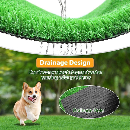 30 x 20 inches 2 Pack Fake Grass Pee for Dogs Artificial Grass Rug Pad for Puppy Potty Washable Grass Mat for Pet Training with Drainage Hole
