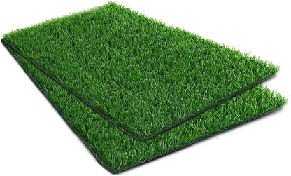 30 x 20 inches 2 Pack Fake Grass Pee for Dogs Artificial Grass Rug Pad for Puppy Potty Washable Grass Mat for Pet Training with Drainage Hole