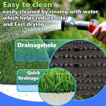 30 x 20 inches 2 Pack Fake Grass Pee for Dogs Artificial Grass Rug Pad for Puppy Potty Washable Grass Mat for Pet Training with Drainage Hole