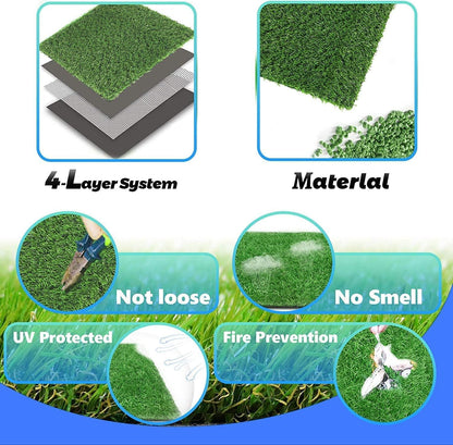 30 x 20 inches 2 Pack Fake Grass Pee for Dogs Artificial Grass Rug Pad for Puppy Potty Washable Grass Mat for Pet Training with Drainage Hole
