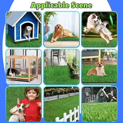 30 x 20 inches 2 Pack Fake Grass Pee for Dogs Artificial Grass Rug Pad for Puppy Potty Washable Grass Mat for Pet Training with Drainage Hole