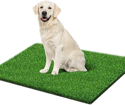 30 x 20 inches 2 Pack Fake Grass Pee for Dogs Artificial Grass Rug Pad for Puppy Potty Washable Grass Mat for Pet Training with Drainage Hole