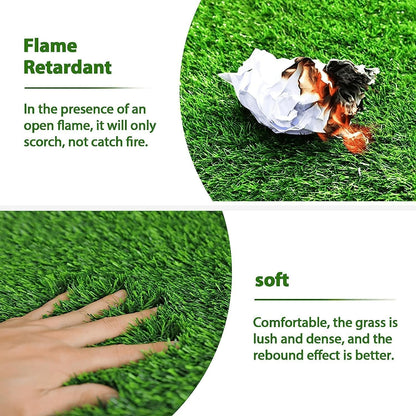 30 x 20 inches 2 Pack Fake Grass Pee for Dogs Artificial Grass Rug Pad for Puppy Potty Washable Grass Mat for Pet Training with Drainage Hole