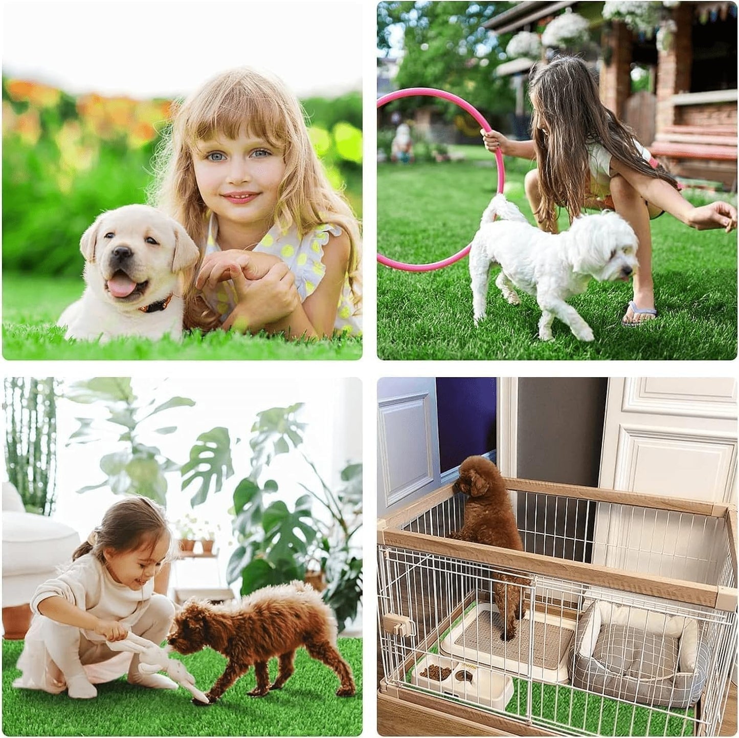 30 x 20 inches 2 Pack Fake Grass Pee for Dogs Artificial Grass Rug Pad for Puppy Potty Washable Grass Mat for Pet Training with Drainage Hole