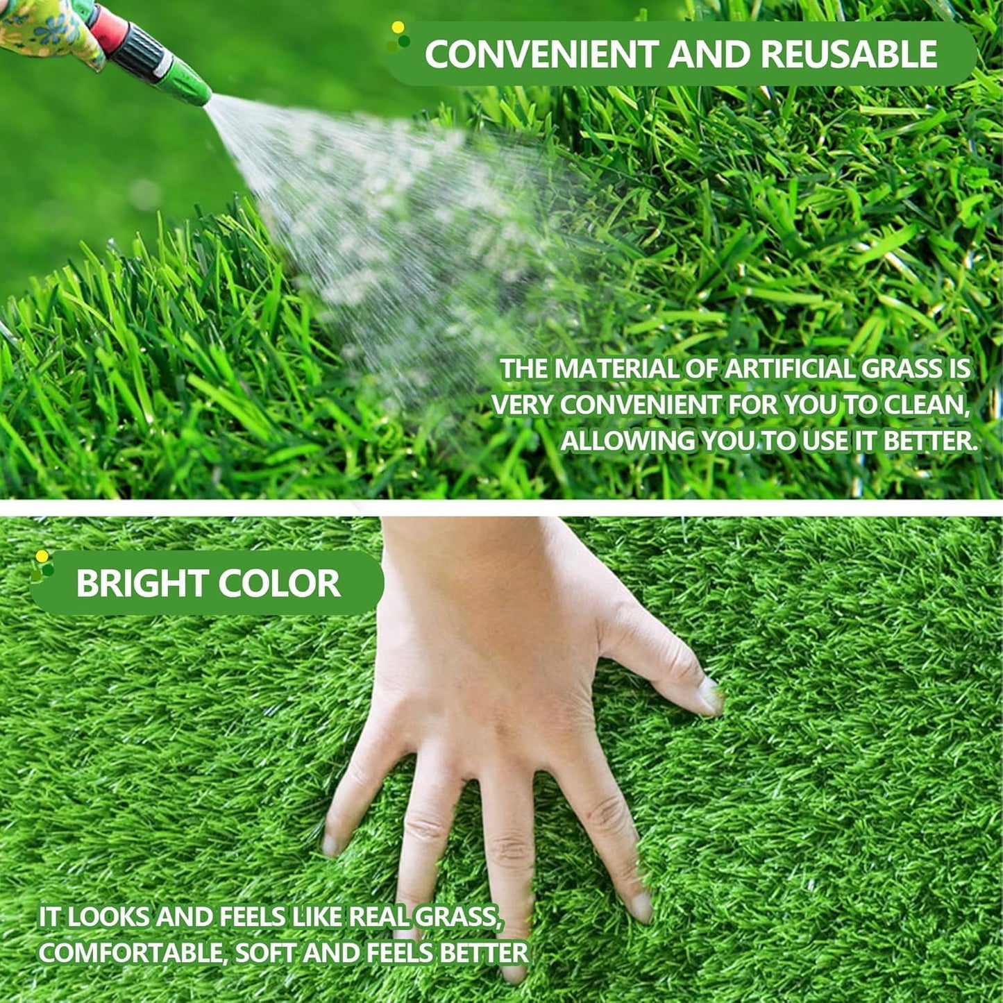 30 x 20 inches 2 Pack Fake Grass Pee for Dogs Artificial Grass Rug Pad for Puppy Potty Washable Grass Mat for Pet Training with Drainage Hole
