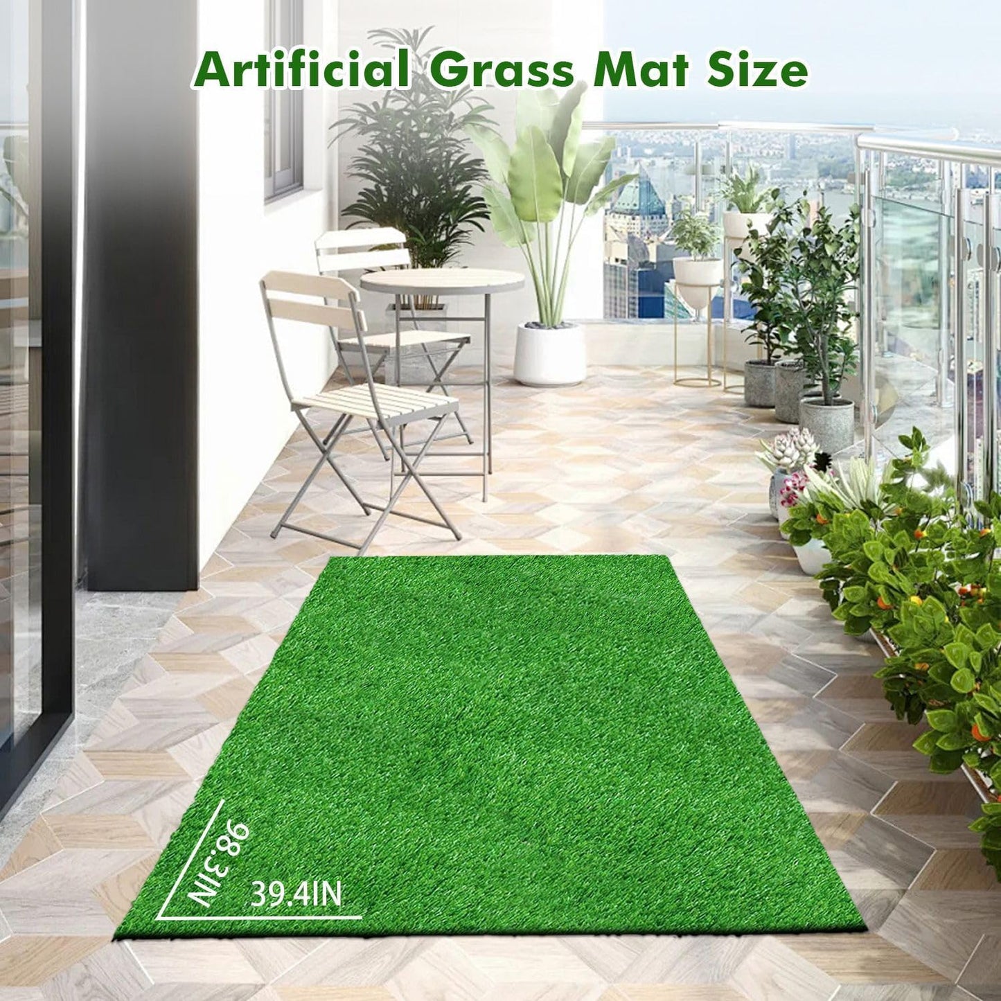 30 x 20 inches 2 Pack Fake Grass Pee for Dogs Artificial Grass Rug Pad for Puppy Potty Washable Grass Mat for Pet Training with Drainage Hole