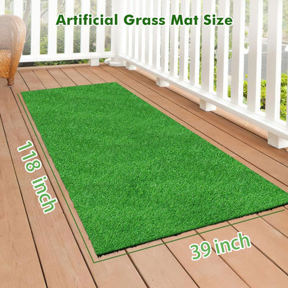 30 x 20 inches 2 Pack Fake Grass Pee for Dogs Artificial Grass Rug Pad for Puppy Potty Washable Grass Mat for Pet Training with Drainage Hole