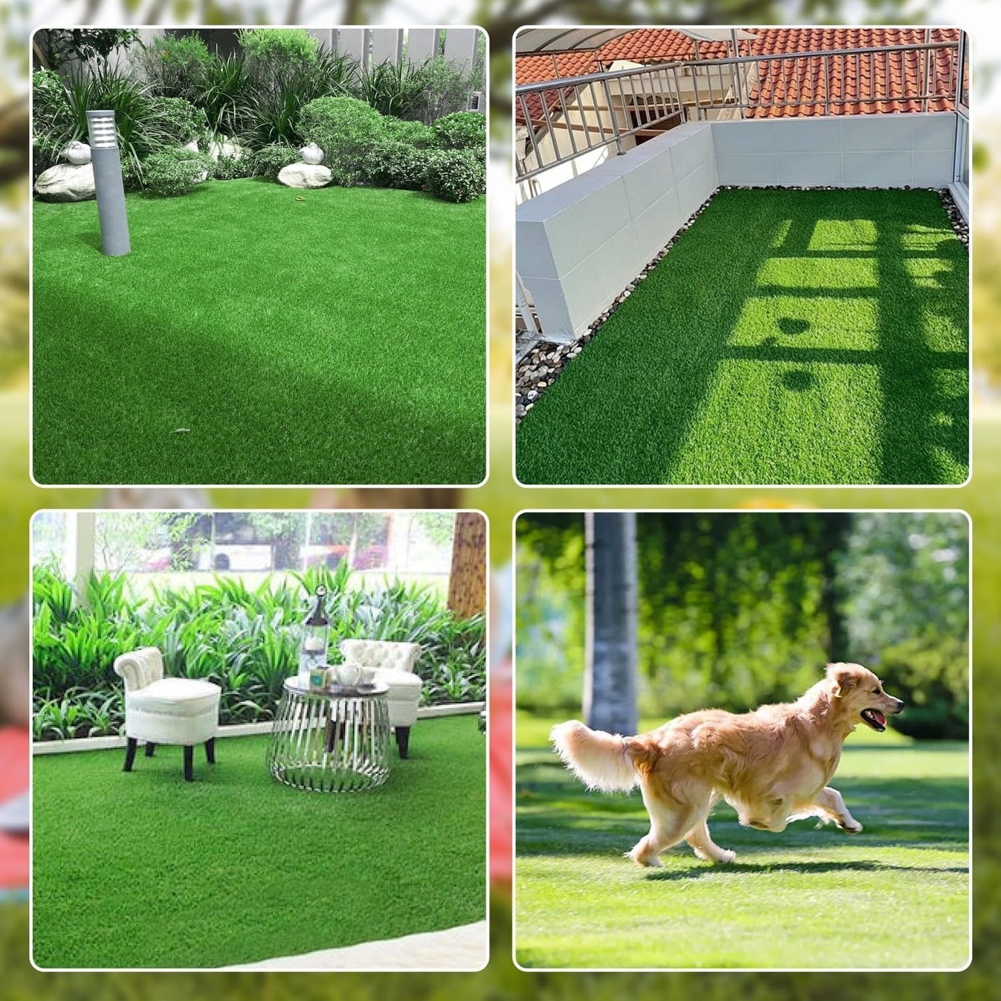 30 x 20 inches 2 Pack Fake Grass Pee for Dogs Artificial Grass Rug Pad for Puppy Potty Washable Grass Mat for Pet Training with Drainage Hole