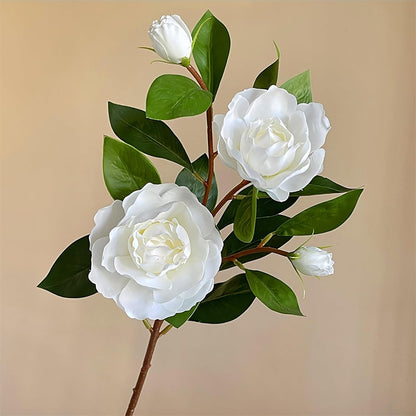 4Pcs Artificial Gardenia Flowers, White Gardenia Flowers with Stems Real Looking Gardenias Bouquet Faux Gardenias Flower Bouquet for Weddings Flower Arrangements Parties Decor