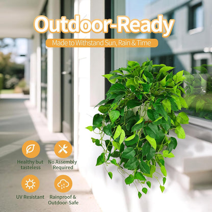 Hanging Plant Artificial Ivy – 40" Fake Potted Plants with Pot, 2PCS Trailing Greenery Vines for Indoor Shelf, Bedroom, Living Room, Bathroom, Office, or Outdoor Porch Decoration