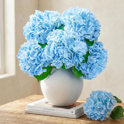 10PCS Pink Hydrangea Artificial Flowers, Faux Hydrangeas Bouquets | with Gift Box, for Wedding Centerpieces, DIY Bouquets, Bridal Shower, Home Decor