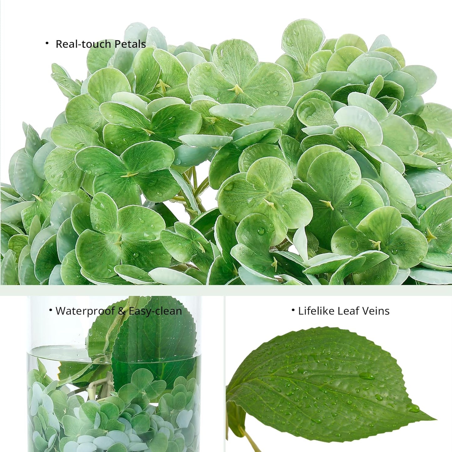 10PCS Pink Hydrangea Artificial Flowers, Faux Hydrangeas Bouquets | with Gift Box, for Wedding Centerpieces, DIY Bouquets, Bridal Shower, Home Decor