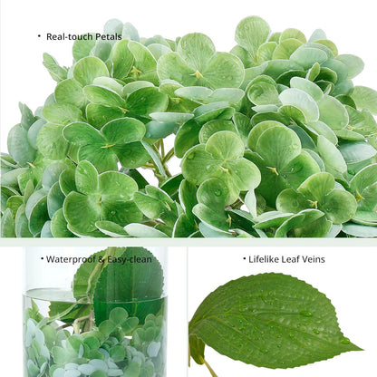 10PCS Pink Hydrangea Artificial Flowers, Faux Hydrangeas Bouquets | with Gift Box, for Wedding Centerpieces, DIY Bouquets, Bridal Shower, Home Decor