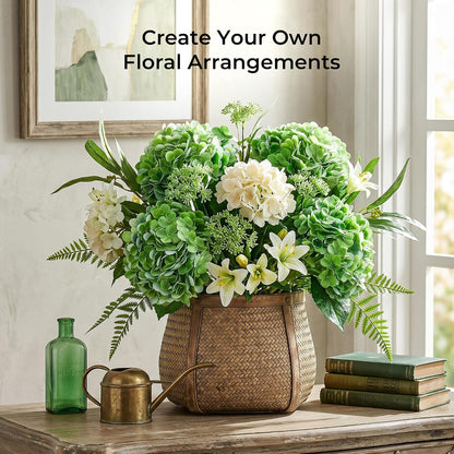 10PCS Pink Hydrangea Artificial Flowers, Faux Hydrangeas Bouquets | with Gift Box, for Wedding Centerpieces, DIY Bouquets, Bridal Shower, Home Decor