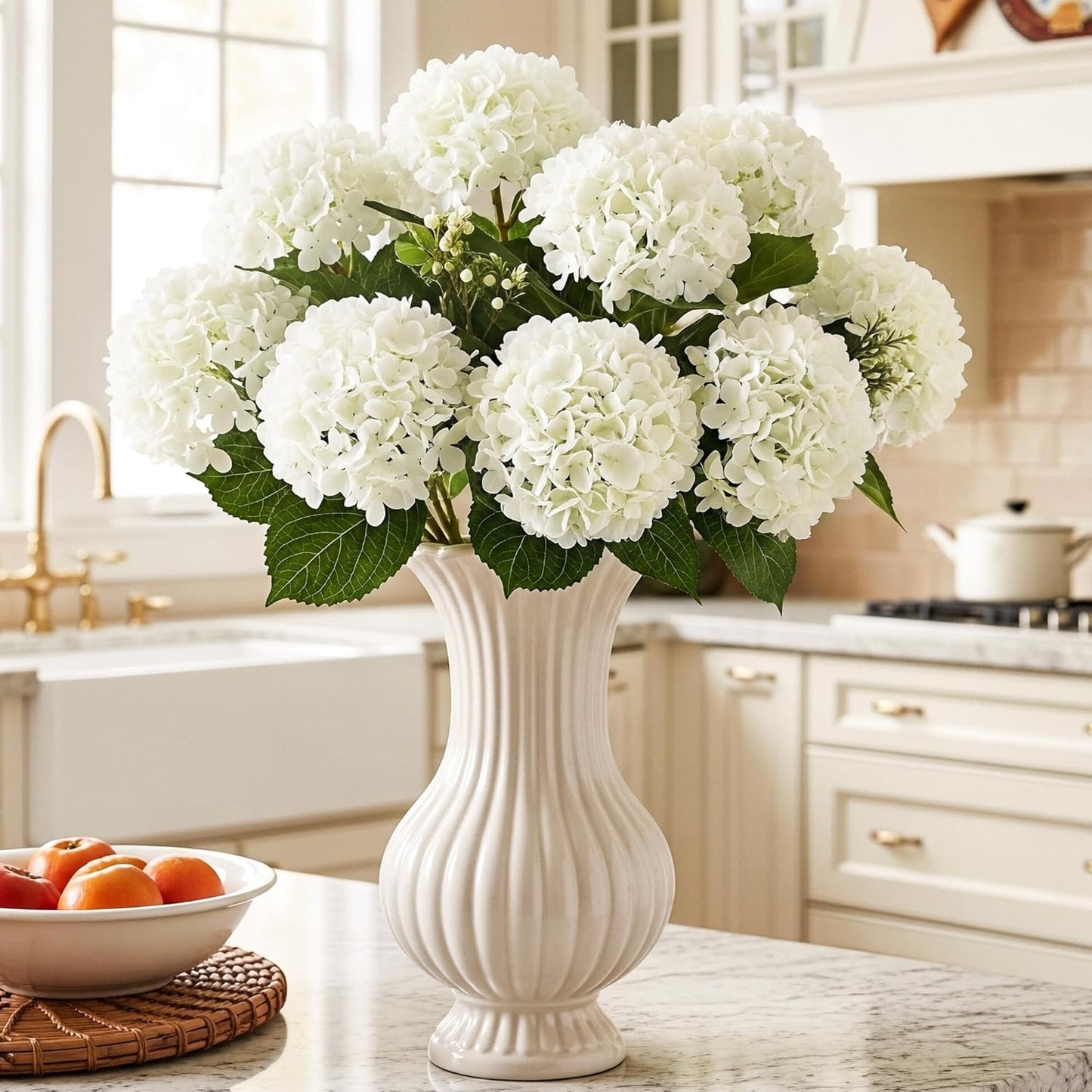10PCS Pink Hydrangea Artificial Flowers, Faux Hydrangeas Bouquets | with Gift Box, for Wedding Centerpieces, DIY Bouquets, Bridal Shower, Home Decor