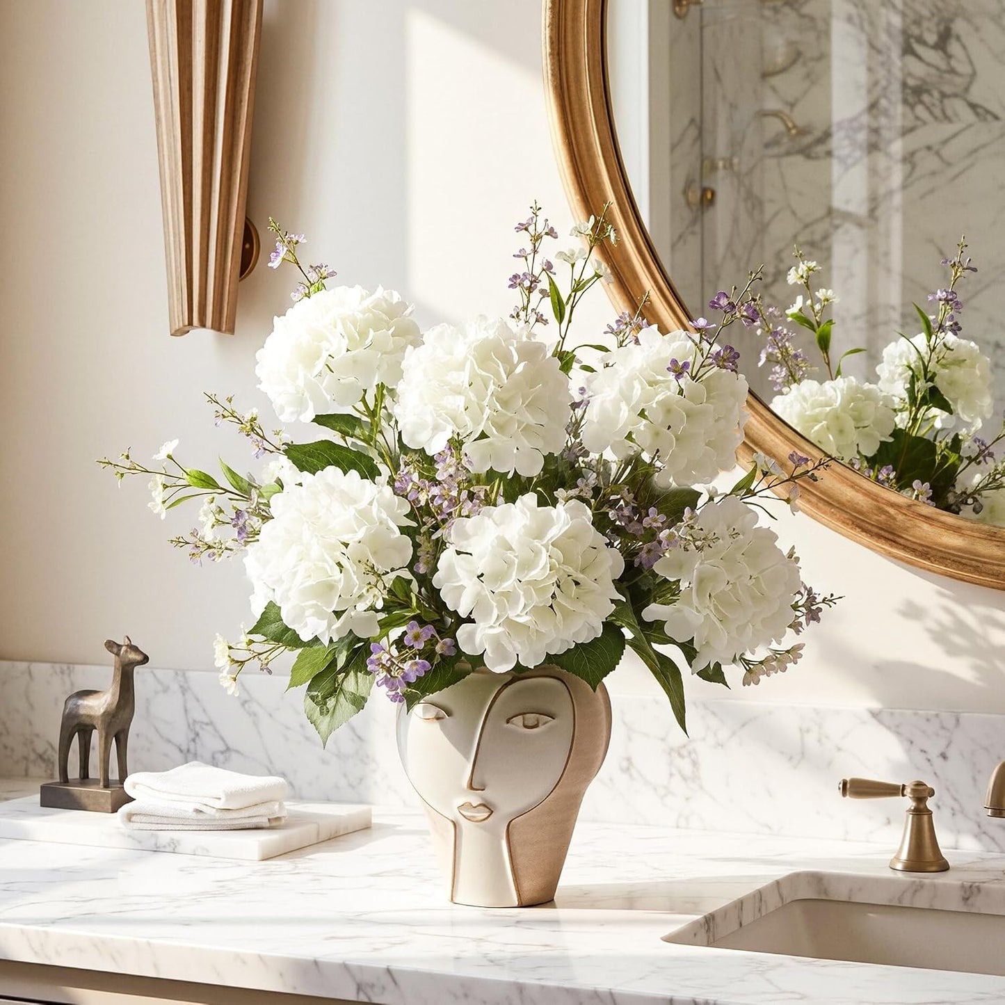 10PCS Pink Hydrangea Artificial Flowers, Faux Hydrangeas Bouquets | with Gift Box, for Wedding Centerpieces, DIY Bouquets, Bridal Shower, Home Decor