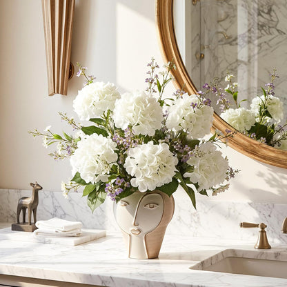 10PCS Pink Hydrangea Artificial Flowers, Faux Hydrangeas Bouquets | with Gift Box, for Wedding Centerpieces, DIY Bouquets, Bridal Shower, Home Decor