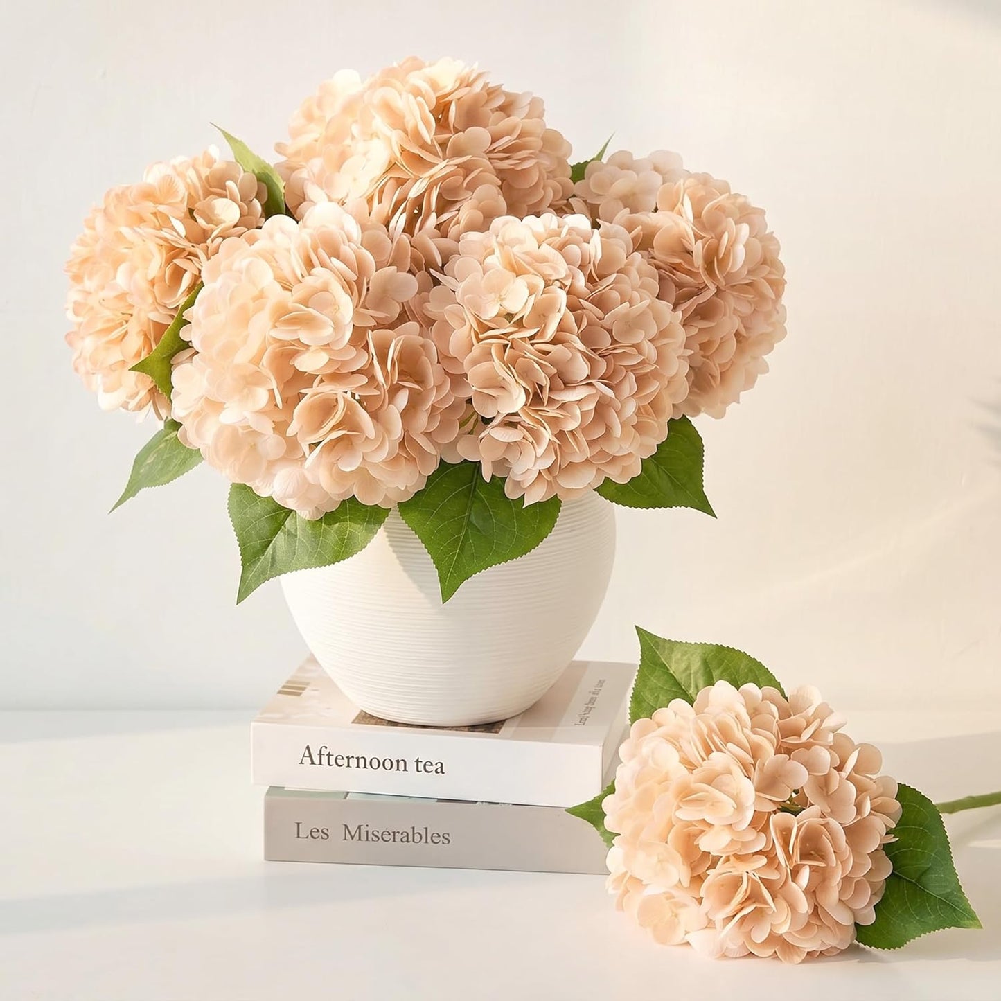 10PCS Pink Hydrangea Artificial Flowers, Faux Hydrangeas Bouquets | with Gift Box, for Wedding Centerpieces, DIY Bouquets, Bridal Shower, Home Decor