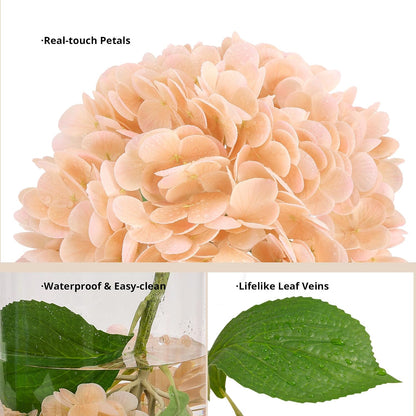 10PCS Pink Hydrangea Artificial Flowers, Faux Hydrangeas Bouquets | with Gift Box, for Wedding Centerpieces, DIY Bouquets, Bridal Shower, Home Decor