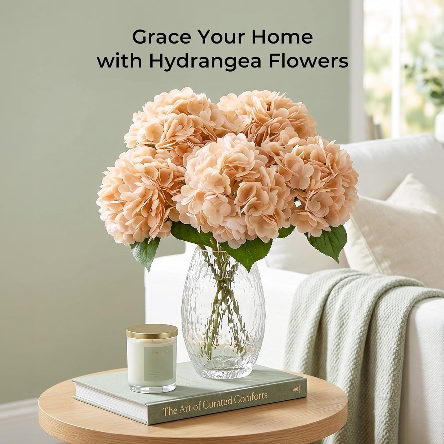 10PCS Pink Hydrangea Artificial Flowers, Faux Hydrangeas Bouquets | with Gift Box, for Wedding Centerpieces, DIY Bouquets, Bridal Shower, Home Decor
