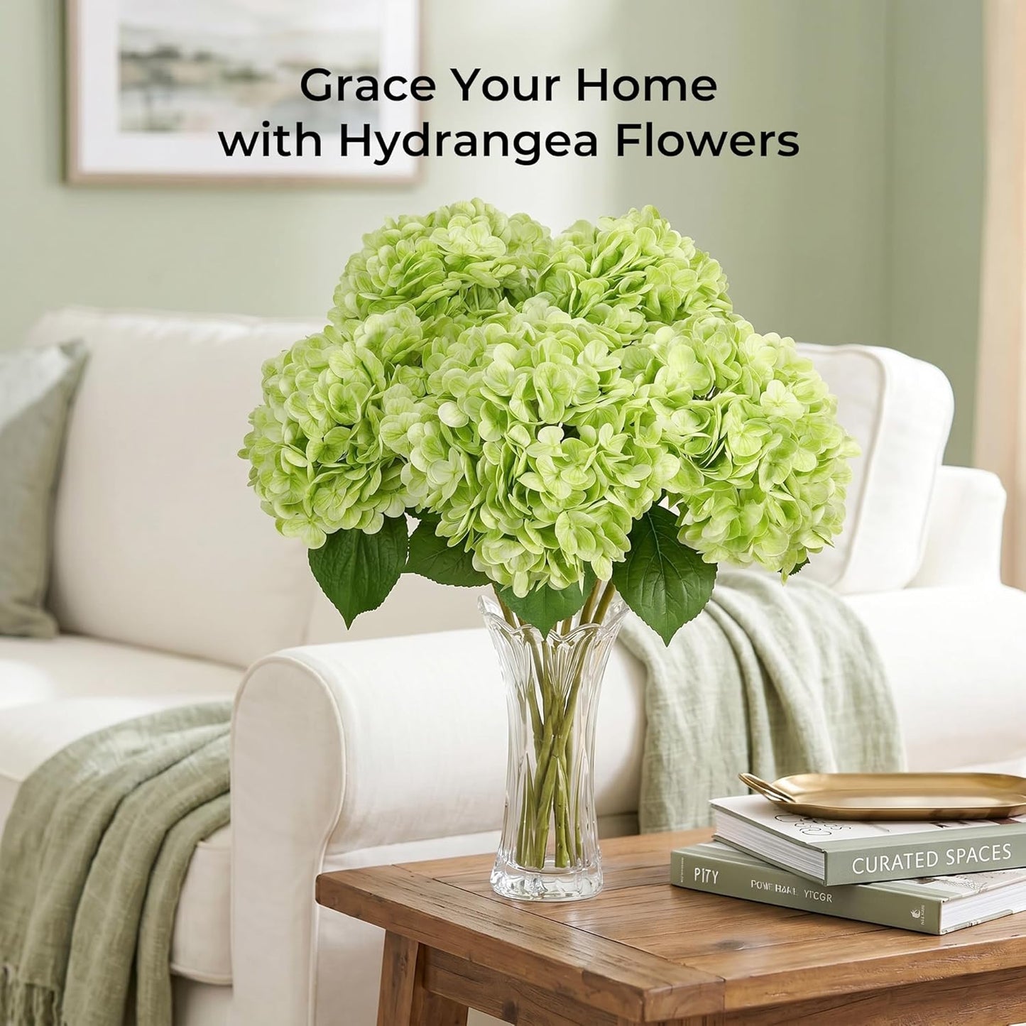 10PCS Pink Hydrangea Artificial Flowers, Faux Hydrangeas Bouquets | with Gift Box, for Wedding Centerpieces, DIY Bouquets, Bridal Shower, Home Decor