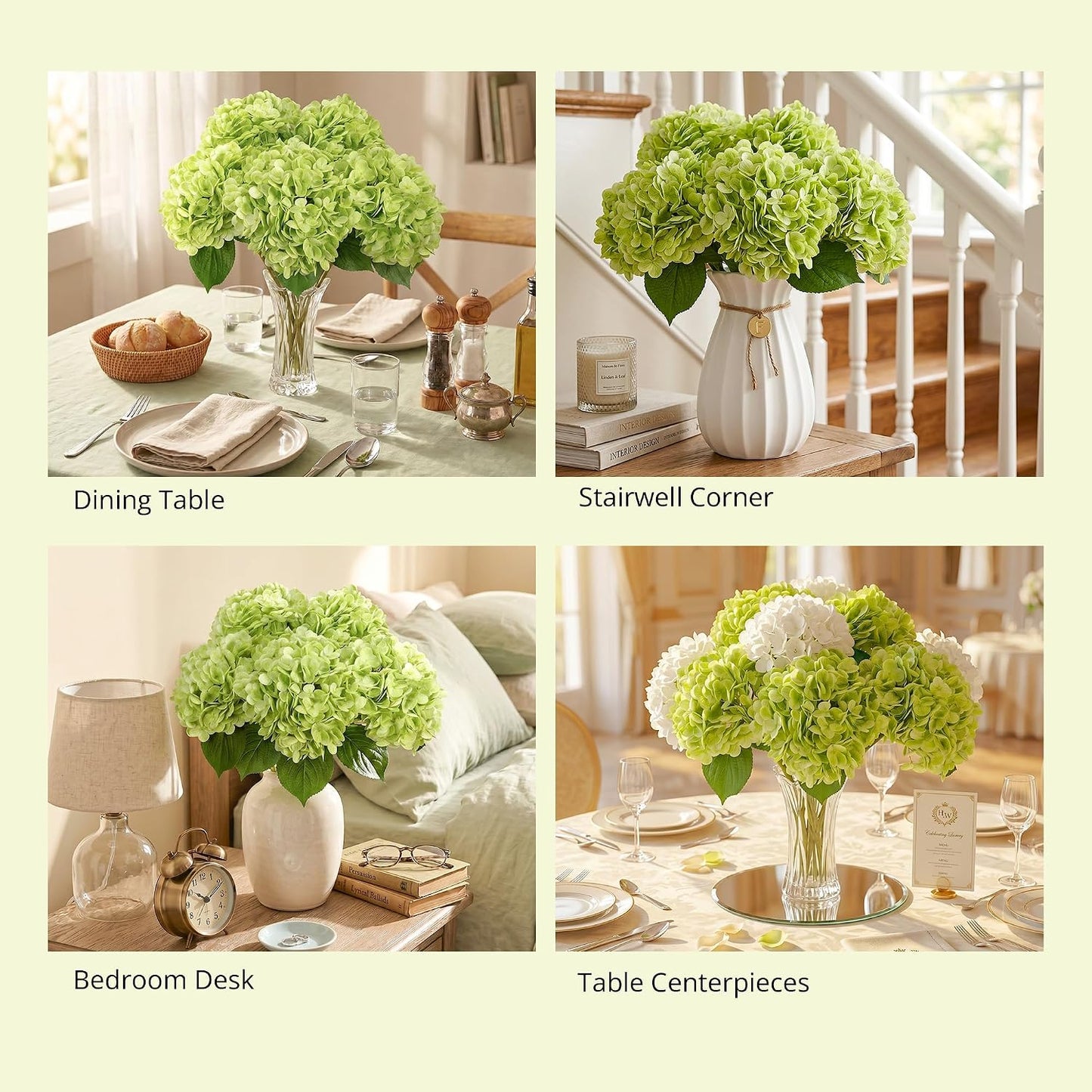 10PCS Pink Hydrangea Artificial Flowers, Faux Hydrangeas Bouquets | with Gift Box, for Wedding Centerpieces, DIY Bouquets, Bridal Shower, Home Decor