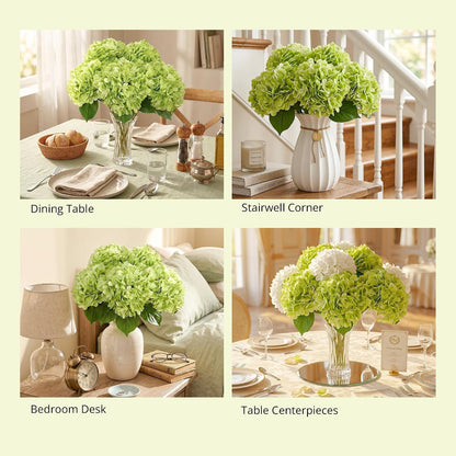 10PCS Pink Hydrangea Artificial Flowers, Faux Hydrangeas Bouquets | with Gift Box, for Wedding Centerpieces, DIY Bouquets, Bridal Shower, Home Decor