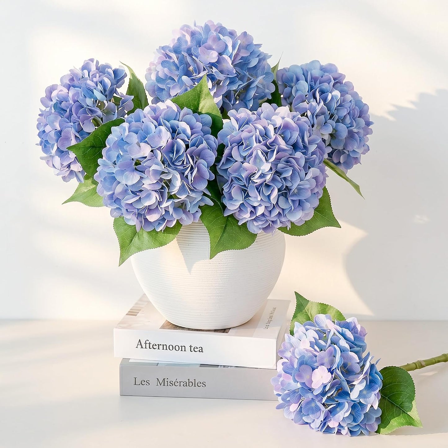 10PCS Pink Hydrangea Artificial Flowers, Faux Hydrangeas Bouquets | with Gift Box, for Wedding Centerpieces, DIY Bouquets, Bridal Shower, Home Decor
