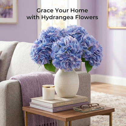 10PCS Pink Hydrangea Artificial Flowers, Faux Hydrangeas Bouquets | with Gift Box, for Wedding Centerpieces, DIY Bouquets, Bridal Shower, Home Decor