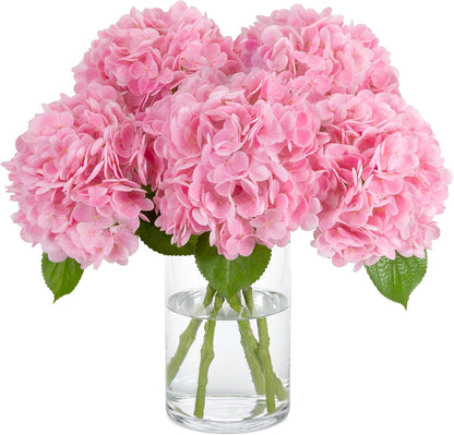 10PCS Pink Hydrangea Artificial Flowers, Faux Hydrangeas Bouquets | with Gift Box, for Wedding Centerpieces, DIY Bouquets, Bridal Shower, Home Decor