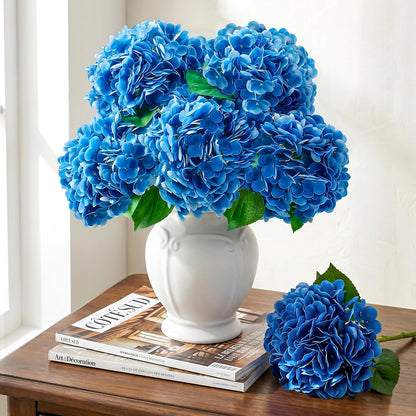 10PCS Pink Hydrangea Artificial Flowers, Faux Hydrangeas Bouquets | with Gift Box, for Wedding Centerpieces, DIY Bouquets, Bridal Shower, Home Decor