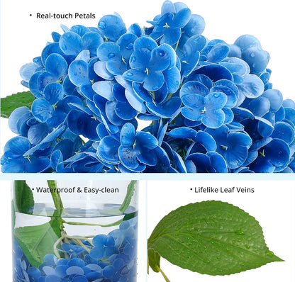 10PCS Pink Hydrangea Artificial Flowers, Faux Hydrangeas Bouquets | with Gift Box, for Wedding Centerpieces, DIY Bouquets, Bridal Shower, Home Decor