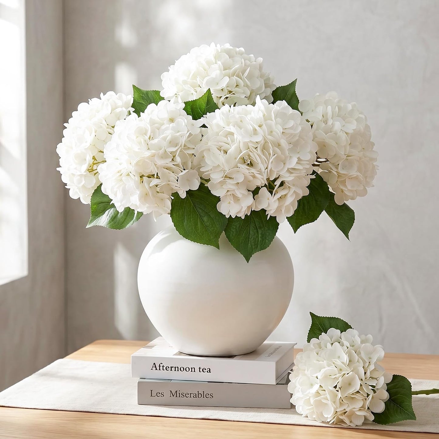 10PCS Pink Hydrangea Artificial Flowers, Faux Hydrangeas Bouquets | with Gift Box, for Wedding Centerpieces, DIY Bouquets, Bridal Shower, Home Decor