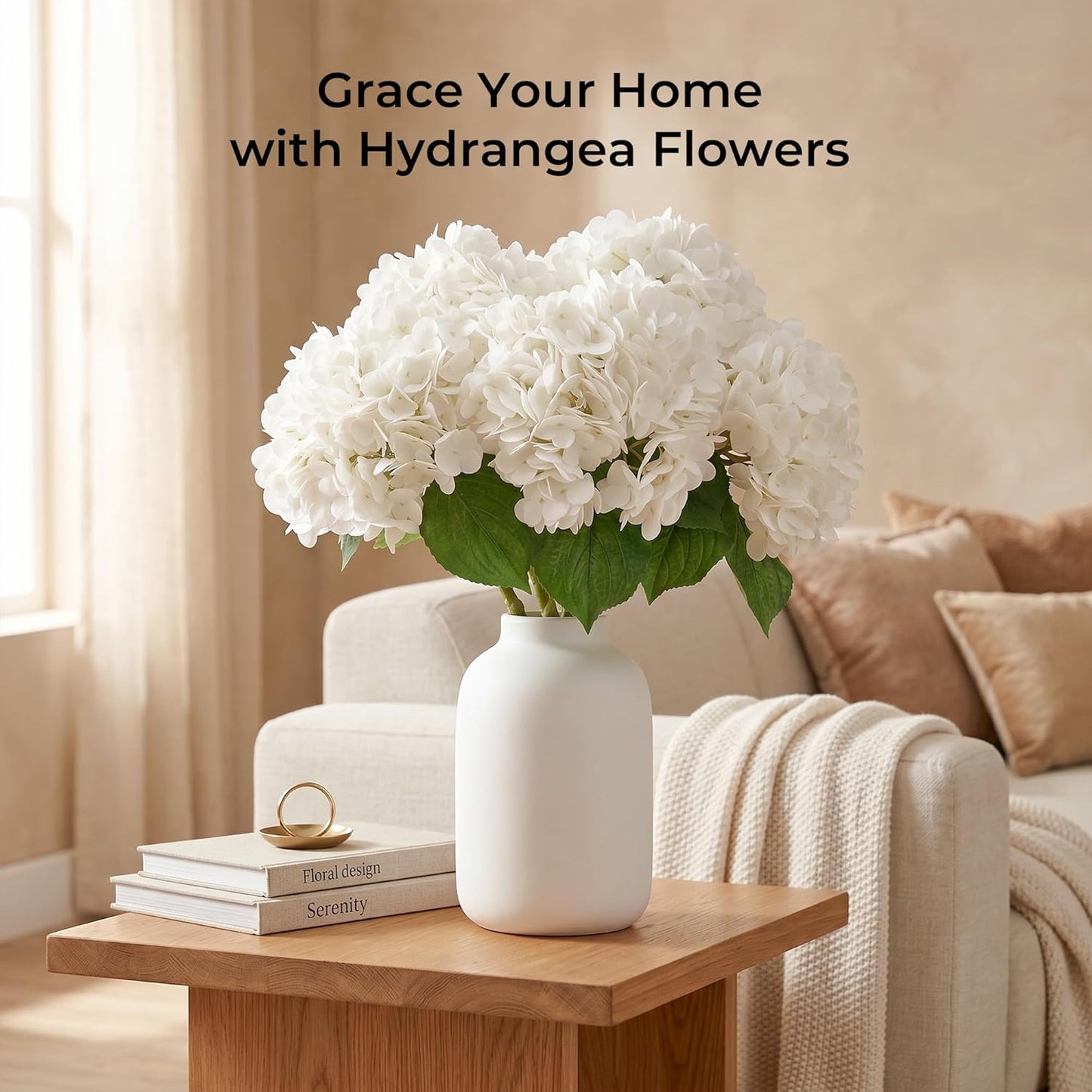 10PCS Pink Hydrangea Artificial Flowers, Faux Hydrangeas Bouquets | with Gift Box, for Wedding Centerpieces, DIY Bouquets, Bridal Shower, Home Decor