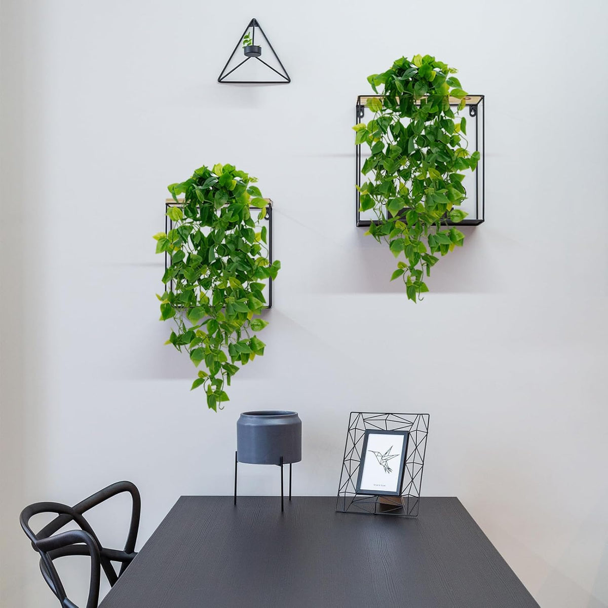 Fake Hanging Plants, Artificial Pothos Vines Faux Plants Greenery for Wall Home Living Room Office Indoor Outdoor Decor (No Baskets)