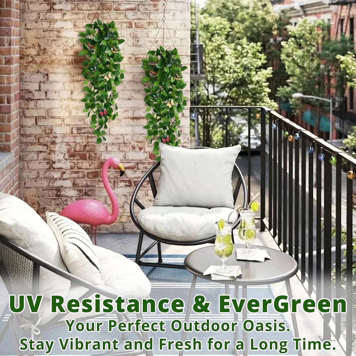 Fake Hanging Plants, Artificial Pothos Vines Faux Plants Greenery for Wall Home Living Room Office Indoor Outdoor Decor (No Baskets)