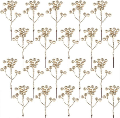 20 Pack 7 Inch Fall Artificial Orange Berry Stems Orange Berries Picks Holly Berry Branches Decorations for Tree Ornaments Fall Bouquets Wreath DIY Crafts Thanksgiving Harvest Autumn Home Decor