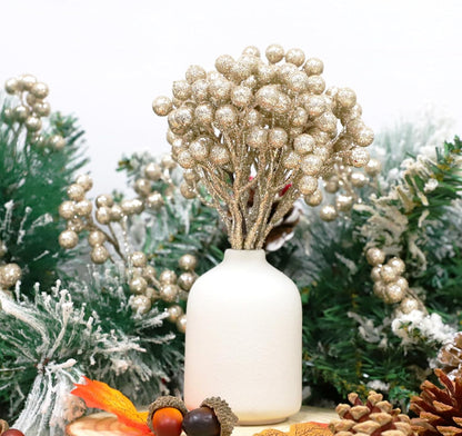 20 Pack 7 Inch Fall Artificial Orange Berry Stems Orange Berries Picks Holly Berry Branches Decorations for Tree Ornaments Fall Bouquets Wreath DIY Crafts Thanksgiving Harvest Autumn Home Decor
